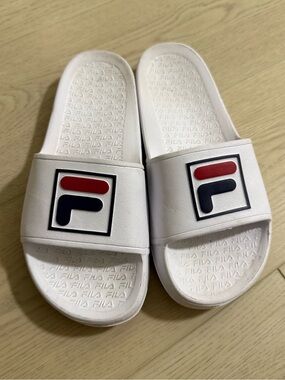 FILA White Slide Sandals